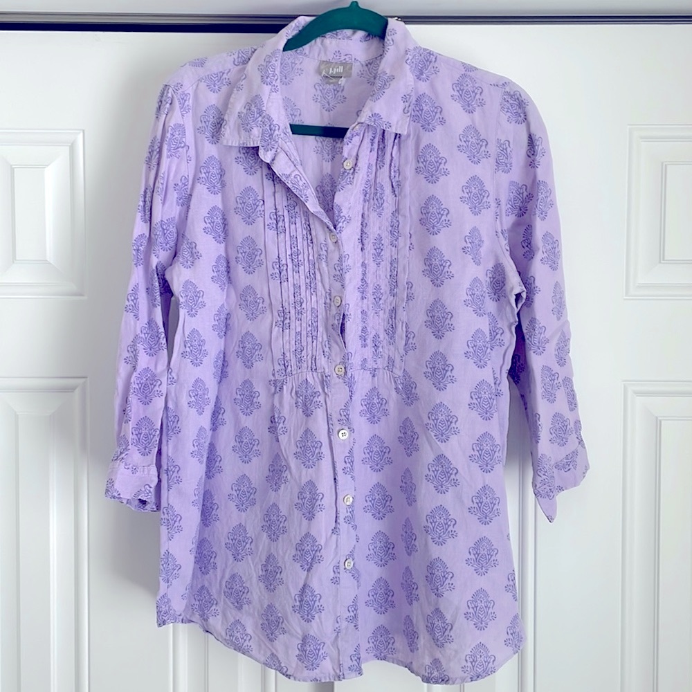 💔SOLD💔 J. Jill 3/4 Button Down Linen Shirt